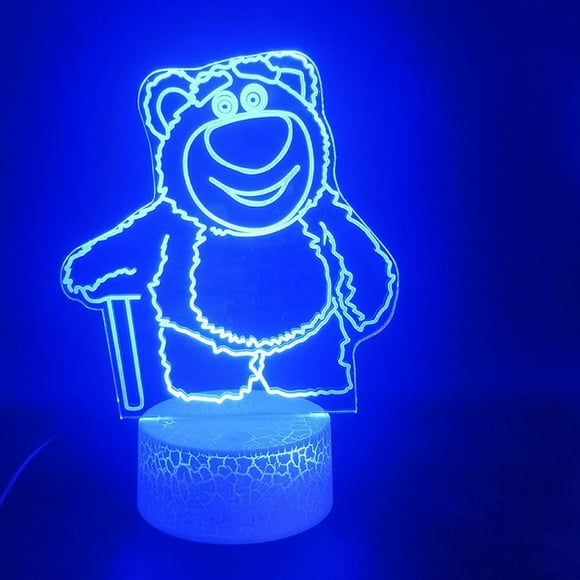 Lámpara LED Illusion 3D Bear Lotso de Night Light con cambio de color