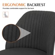 MCQ Stylish Twill Upholstered Lounge Office Desk Chair, Height-Adjustable Chair, Dark Grey