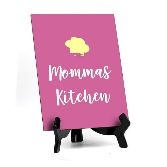 Signs ByLITA Mommas Kitchen, Table Sign, 6" x 8" (Pink)