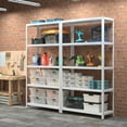 thumbnail image 3 of Costway 3PCS 5-Tier Metal Shelving Unit Adjustable Heavy-Duty Utility Storage Rack White, 3 of 9