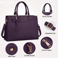 thumbnail image 4 of Bolsa de ordenador portátil RAINSMORE para mujer de 15,6 pulgadas de poliuretano impermeable, 4 of 8