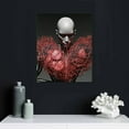 thumbnail image 4 of COMIO Love Red Heart Sculpture Effect Romantic Couple Living Room Canvas Wall Art, Black And White Modern Abstract Embrace Lovers Painting Picture Poster Print Bedroom Living Room Bathroom, 4 of 4