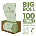 thumbnail image 3 of Bolsas compostables para residuos de alimentos SUPERBIO, 9,84 L, 100 unidades, 1 paquete, 3 of 7