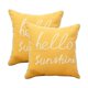 thumbnail image 1 of Yicabinet Juego De 2 Fundas De Almohada Cuadradas Decorativas Suaves Y Sólidas, Almohada Para Patio Al Aire Libre, Almohada Amarilla Hello Sunshine Para Sofá, Dormitorio, Coche, 18.0 X 18.0 In, 1 of 1