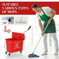 thumbnail image 3 of Resenkos 21 Quart Compact Rolling Mop Bucket with Wringer and Dual Tanks, Red, 3 of 7