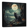 thumbnail image 2 of Designart "Howling Wolf Beneath the Moon III" Fashion Framed Wall Art - Blue Fashion Bitcoin Entryway Framed Wall Art Print, 2 of 6
