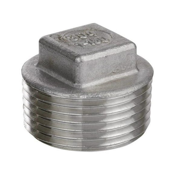 Smith Cooper 4868295 1.5 in. MIP x 1.5 in. Dia. MPT Stainless Steel Square Head Plug