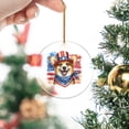 thumbnail image 2 of Patriotic Corgi Celebrates 4th of July Acrylic Round Ornament Welsh Corgi Dog Lover Gifts Idea Home Tree Decor - 02009, 2 of 4