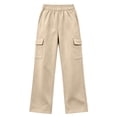 thumbnail image 2 of Jalioing Cargo Sweatpants for Teen Girl Loose Straight Leg Elastic Waist Pants Casual Thermal Fleece Lined Trousers, 2 of 7