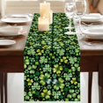 thumbnail image 3 of Table Runners 72 Inches Long Dress Scarves, St. Patrick's Day Farmhouse Kitchen Table Runner, Coffee Tablerunners, Watercolor Lucky Shamrocks Spring Leaves 14x72 Inch, 3 of 9