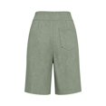 thumbnail image 5 of Only Moment Shorts for Women Trendy Bamboo Nodes Cotton Linen Shorts Elastic Waist Comfy Soft Lounge Shorts Tummy Control Shorts Light Green,L, 5 of 7