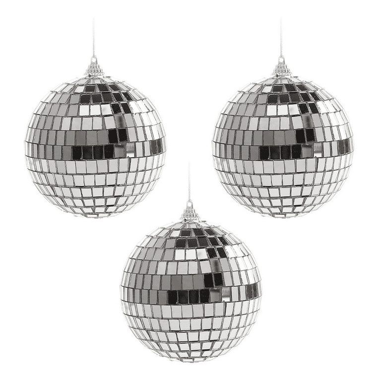 Lot of 30 Mini Disco Ball With Cord Mirror Ornaments 1-1/8 Miniature  Sparkle Shine 1 Inch Round 30mm Great for Parties Windows 