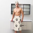 thumbnail image 5 of Colevkie Men's Quick Drying Bath Skirt & Shower Towel Set Soft and Absorbent Beach Towel Shower Skirt Bath Wrap Set for Spa Sauna Home 2 Pcs Printed Puppy Footprints Pattern, 5 of 7