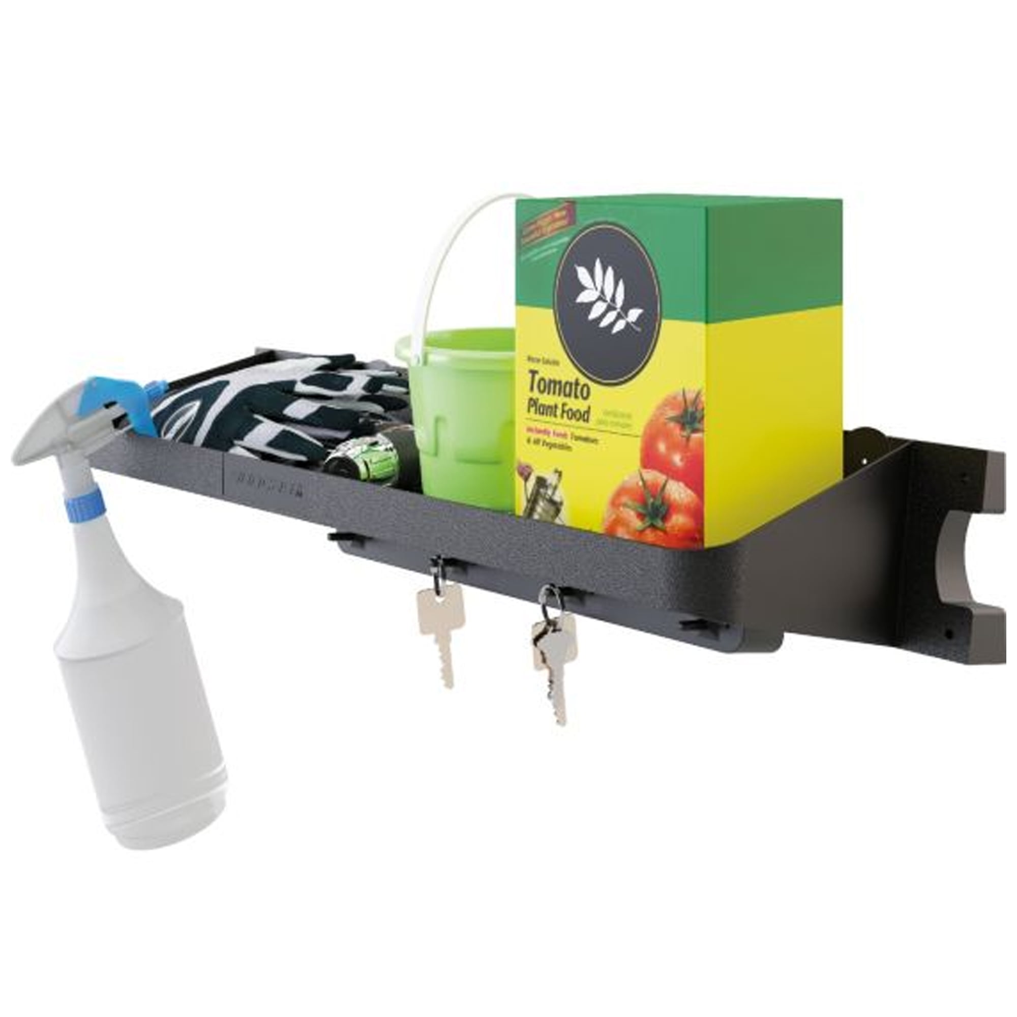 Suncast 25" x 8" Shelf Accessory w/ Hooks for Outdoor Shed, Black (2-Pack)