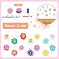 thumbnail image 4 of 300pcs 3D Flower Slices Mixed Flower Clay Cabochons 8~12mm Floral Heishi Beads Flower Charm Filler for Jewelry DIY Crafts Nail Art Cellphone Decoration Hair Clip Accessories No Hole, 4 of 5