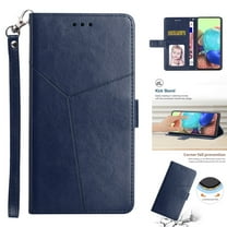 Embossed Leather Wallet Case for Motorola Moto G Stylus 4G 2022, Premium PU Leather Wrist Hand Strap Card Slots Holder Flip Folio Cover with Kickstand Magnetic Clasp Anti-Fingerprints Case, Blue