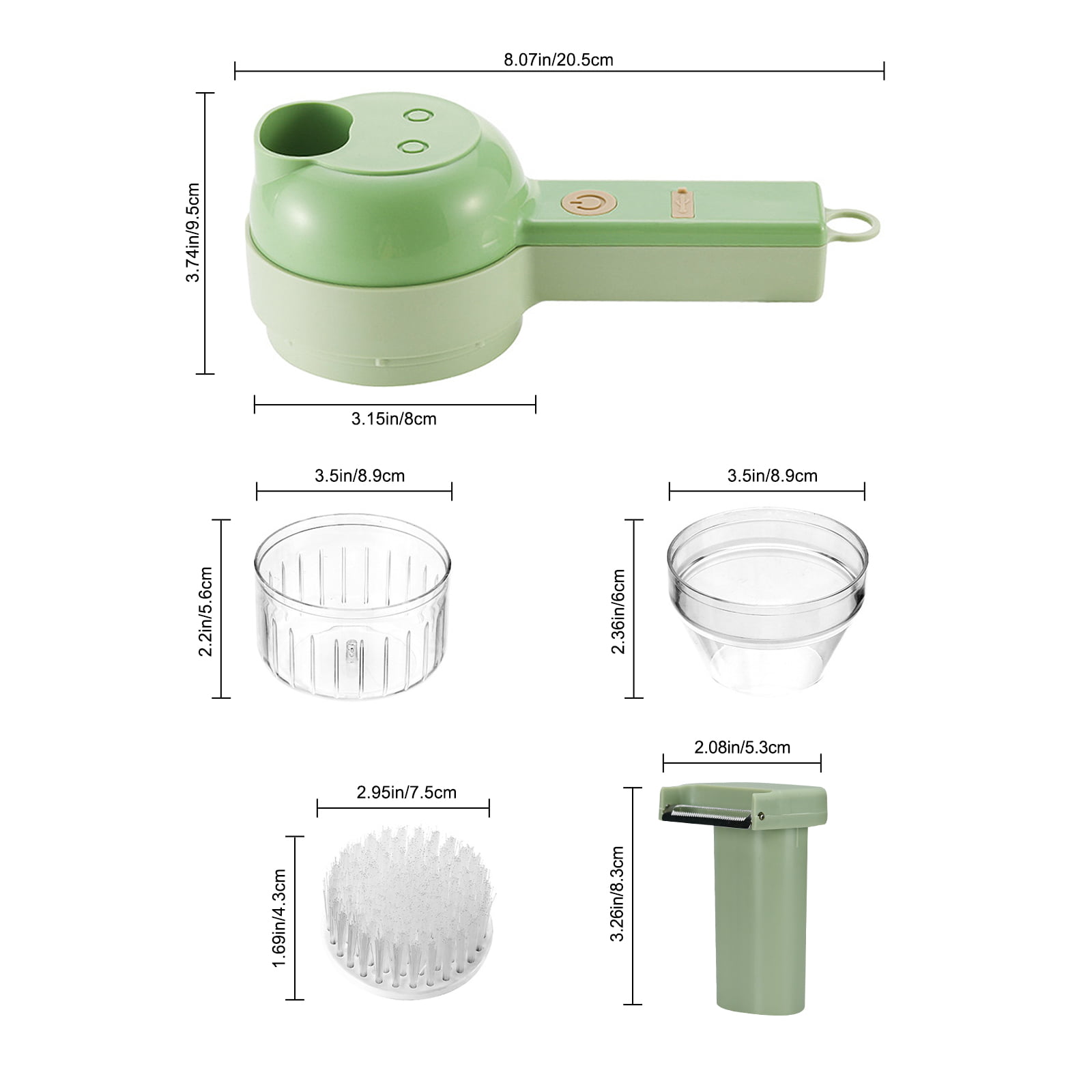 4 In 1 Electric Chopper Vegetable Cutter Set, Lychee Handheld Portable  Vegetable Garlic Slicer with Container for Kitchen 