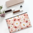 thumbnail image 6 of Zufioo Daisy and Ladybug Print DuPont Paper Portable Toiletry Bag, 8.9x6.5 inch Zippered Hand-held Paper Cosmetic Bag Storage Tool Kit, 6 of 7