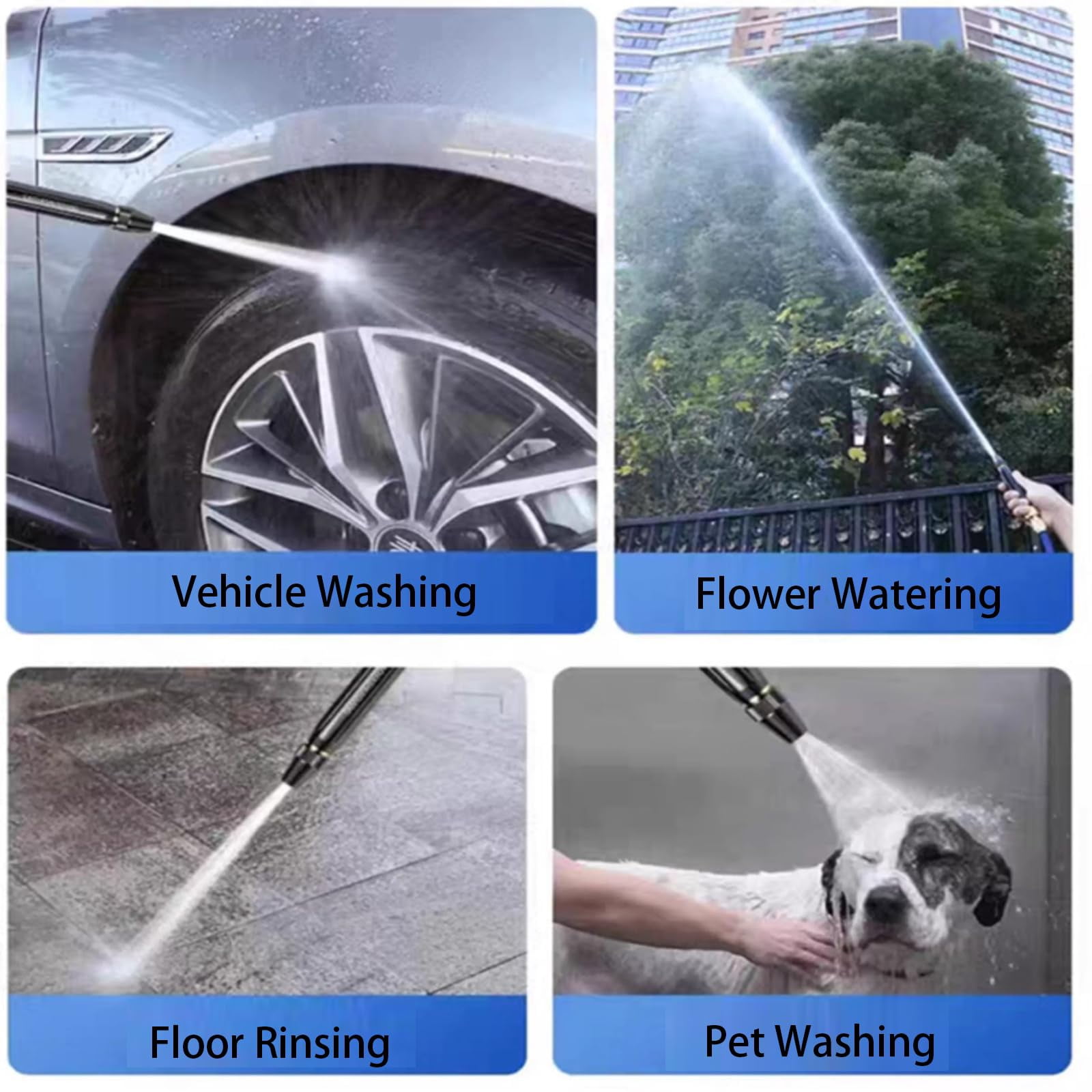 Home High Pressure Car Wash Water Gun, with Booster Nozzle and Hose, A Must-Have for Watering Plants, Multi Function Lawn & Garden Watering Sprayer for Plant Watering Lawn Car