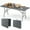 Gray, variant on Spaco 6 Feet Portable Folding Table 350 LBS Fold-in-Half Table with HDPE Tabletop, Patio Table for Outdoor, Gray