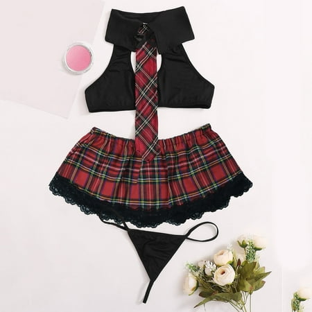

Quealent Lingerie For Women Open Crotch Women Lingerie Lace Chemise Eyelash Wedding Brial Lingerie Black S