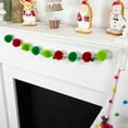 thumbnail image 3 of Northlight Pom Pom Christmas Garland - 4' x 2" - Green and Red - Unlit, 3 of 7