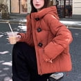 thumbnail image 6 of Fashion Plus Size Hooded Coats for Womens Winter Warm Casual Solid Color Short Sleeved Hooded, 6 of 6