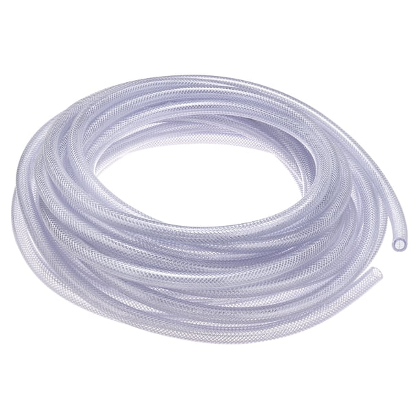 Uxcell tubo flexible trenzado claro de alta presión de 3/8" ID x 5/8" OD, 50 pies para dispensar agua, aceite y líneas de aire