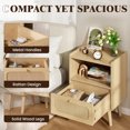 thumbnail image 6 of Gelloan Nightstand Set of 2, Rattan Drawer Bedside Table with Open Storage, Modern Wooden End Table, for Bedroom, Dorm and Small Spaces,Natural, 6 of 7