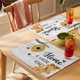 thumbnail image 4 of Summber Bee Placemats Set&nbsp;of&nbsp;6 Home Honey Letter Retro Wood Grain Texture Heat Insulation Washable Place Mats, Non-Slip Table Mats for Dining Table Party Kitchen Decor,13x19 Inch, 4 of 9