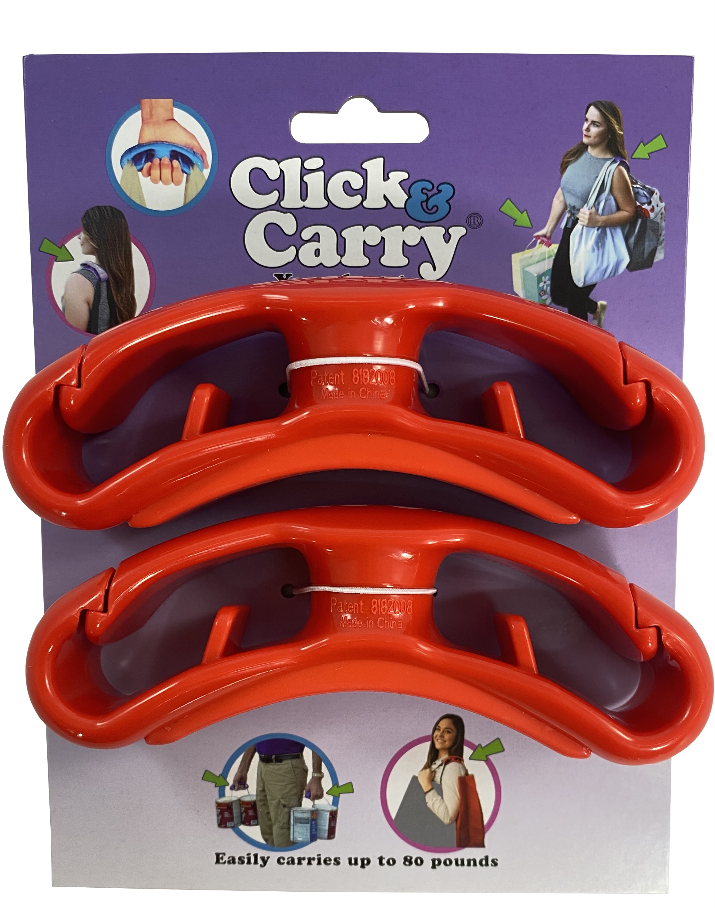 2Pack Red Click & Carry Bag Handle