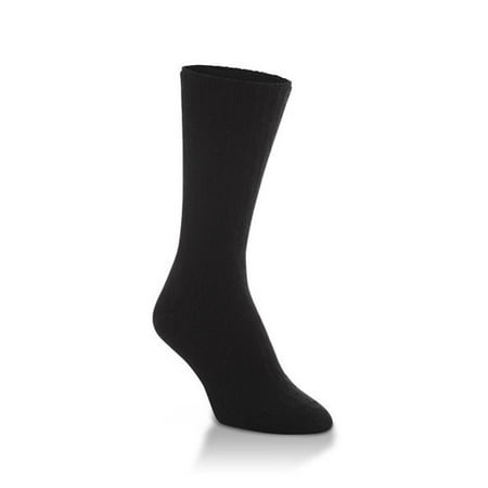 Navy Block - World's Softest Socks - Classic Collection - Crew - Black - Large