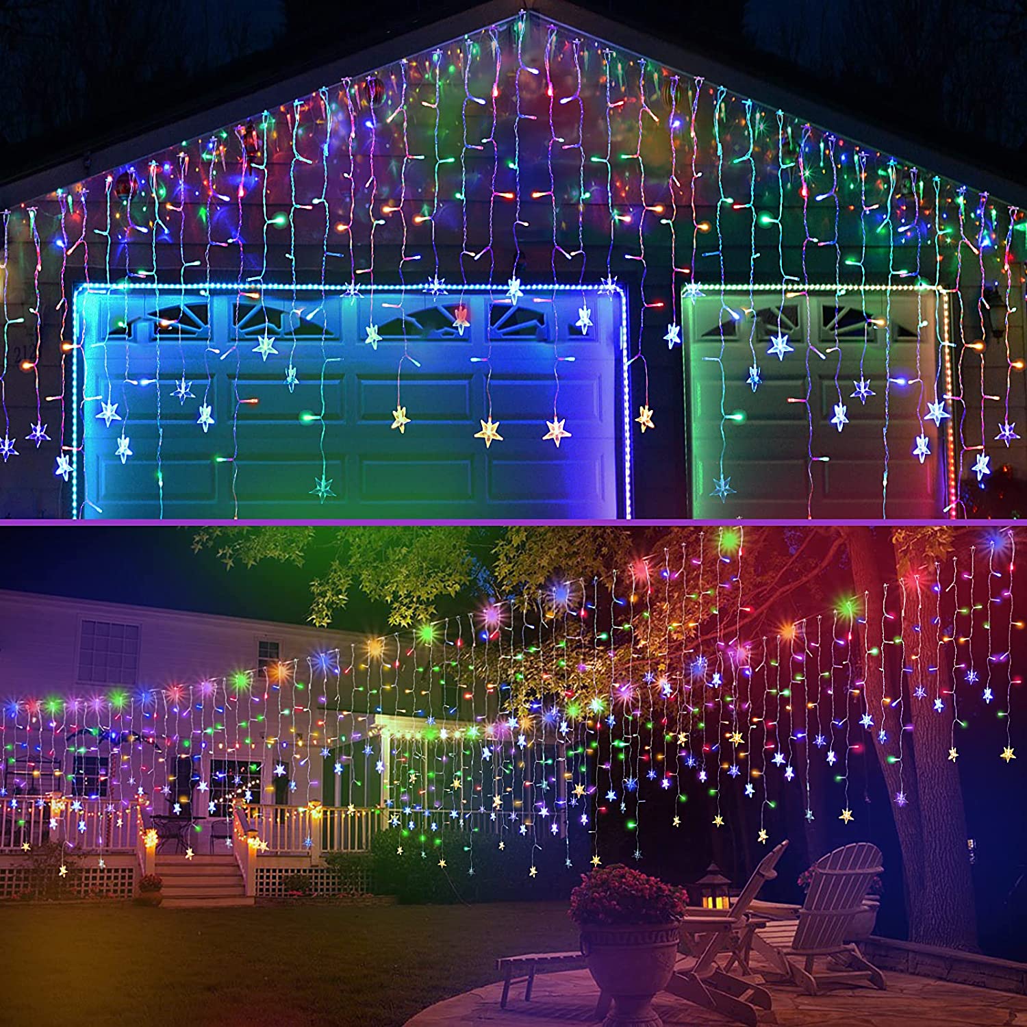 YFYTRE Icicle Lights Outdoor, Wedding Decoration Lights, Room Decoration Lights, 33 Ft 400 Led
