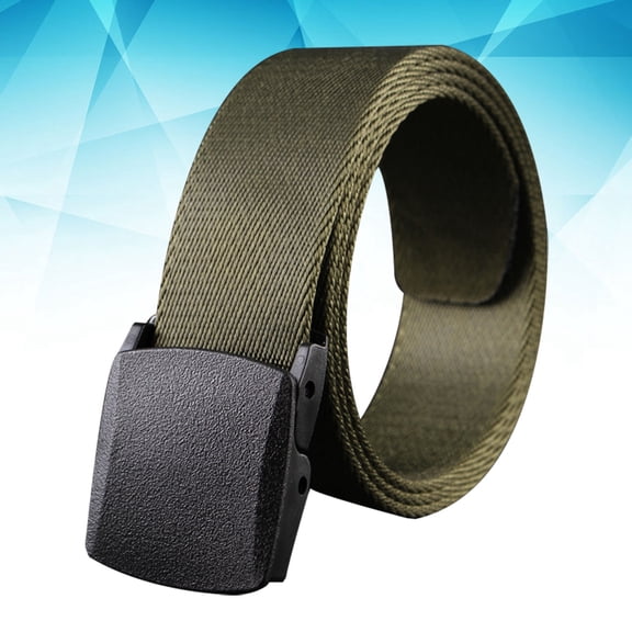 Milisten Green Mens Canvas Belt Lightweight Nylon Breathable Casual Army Style Non Metal Airport Friendly