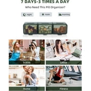 Pill Organizer 3 Times A Day, 7 Day Pill Box 3x A Day Weekly Medicine Box Organizer with 7 Separate Containers, Portable Daily Pill Case for Vitamin Fish Oil Supplement