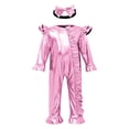 thumbnail image 3 of Miaeowve Toddler Baby Girls Metallic Romper Long Sleeve Ruffled Bodysuit Sparkly Birthday Party Outfit Pink 12-18M, 3 of 7