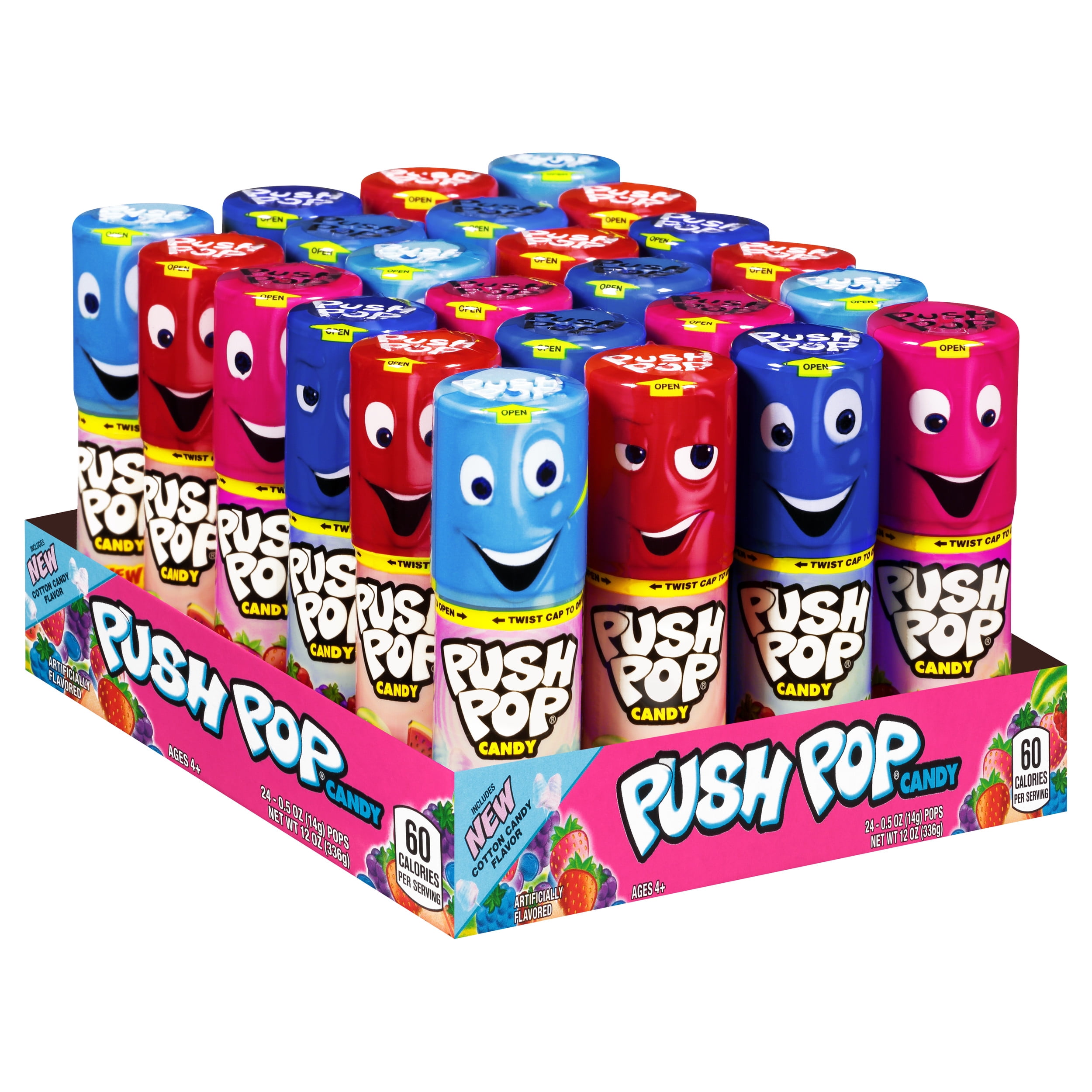 Push Pop, Candy Lollipops, Assorted Fruity Flavors, Sucker Candy, 12.0 oz, 24 Count
