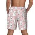 thumbnail image 3 of Kdxio Cute Rabbit Print Men's Swim Trunks with Compression Liner 7 Inch Inseam Quick Dry Swim Shorts, 3 of 7