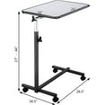 thumbnail image 3 of FCH 23.6 Inch Rolling Adjustable Multifunctional Lifting Computer Desk, Tilting Desktop, Sit Stand Laptop Desk TV Tray for Bed Sofa Hospital Reading Eating, Silver, 3 of 18