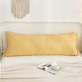 thumbnail image 2 of Move Over Yellow Body Pillow Cover 20x54 inches Boho Chic Pom Poms Fringe Pattern Body Pillowcase 101% Washed Microfiber, 2 of 8