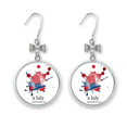 thumbnail image 1 of America 4 July Independent Day Hat Bow Earrings Drop Stud Pierced Hook, 1 of 3