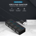 thumbnail image 4 of 4 puertos USB 2.0 Hub Splitter Adaptador de corriente USB múltiple para computadora de escritorio portátil, 4 of 9