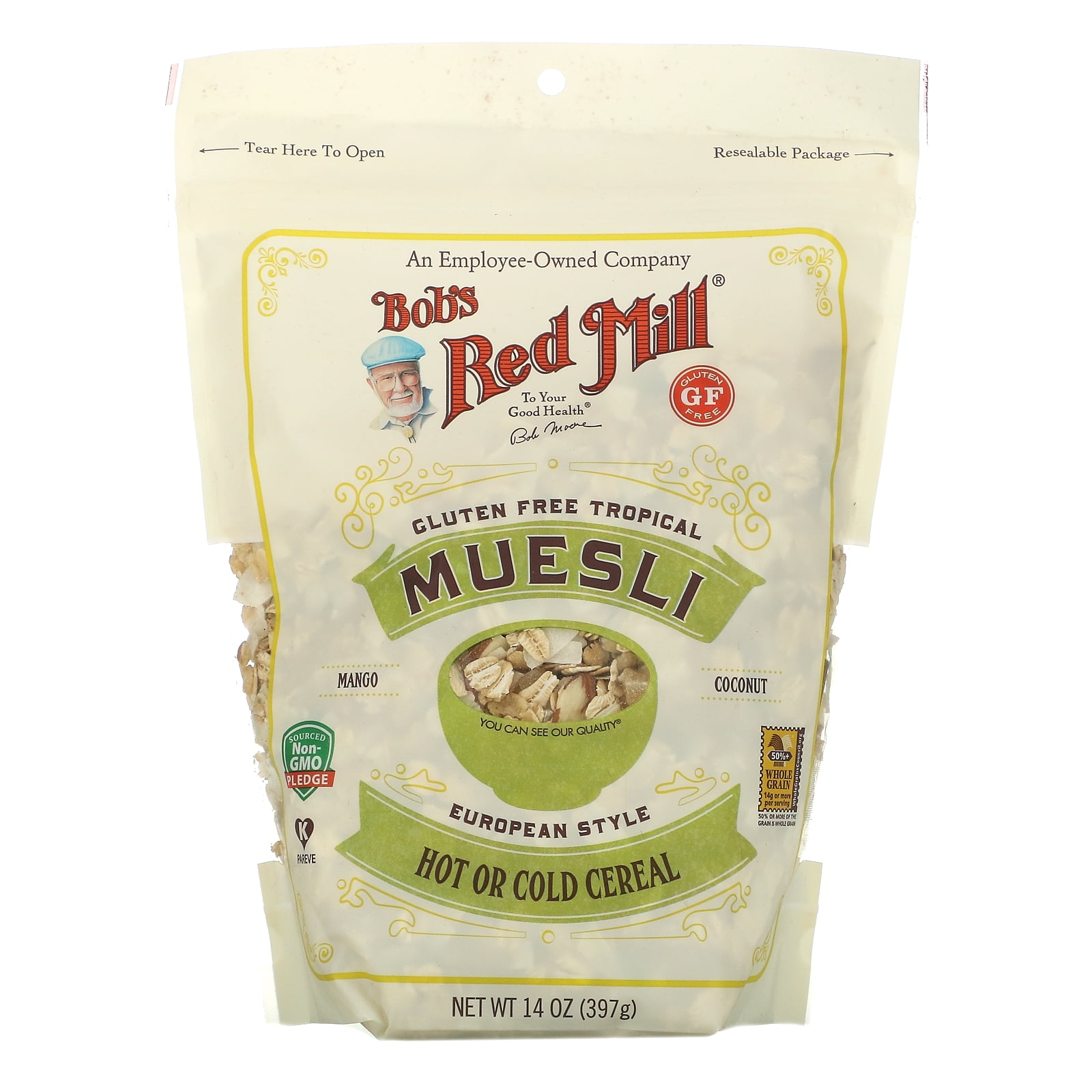 Bob's Red Mill, Muesli, Gluten Free, Tropical, 14 oz