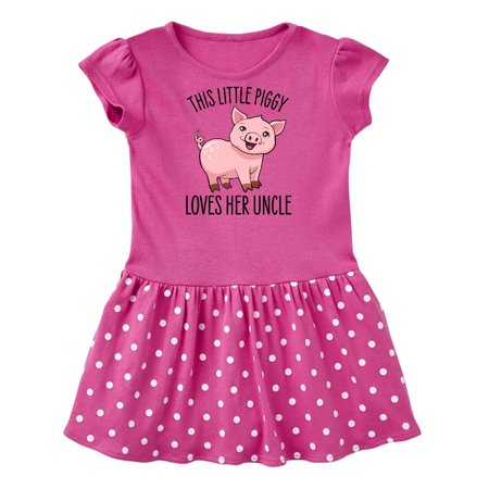 

Inktastic This Little Piggy Loves Her Uncle- cute Gift Baby Girl Dress