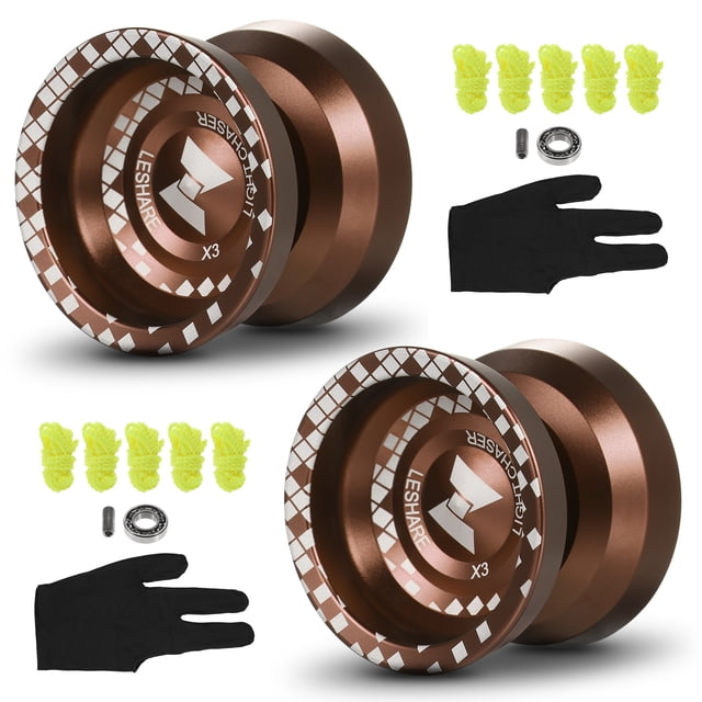 2 Pack Balles de Yo Yo Professionnelles en Alliage d'Aluminium YoYo Réactives avec Roulement Insensible pour Débutants Professionnels
