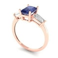 thumbnail image 2 of 1.5 ct Emerald Cut Simulated Tanzanite Three-Stone Engagement Ring for Women in 18K Rose Gold, 2 of 5
