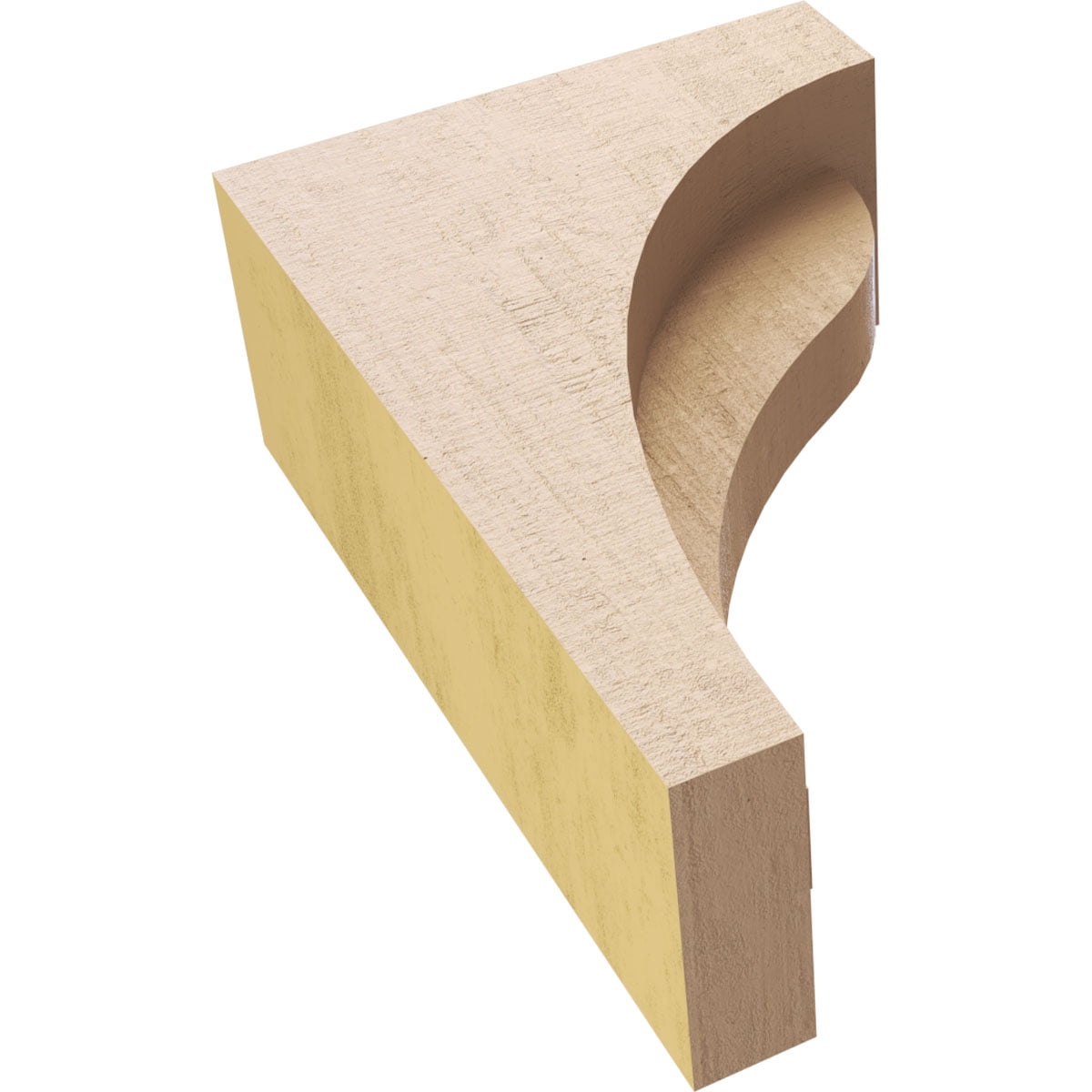 3"W x 6"D x 9"H Classic Helena Rough Cedar Woodgrain TimberThane Corbel, Primed Tan