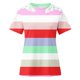 thumbnail image 3 of Camisas de Manga Corta para las Mujeres Impresión Cuello Redondo Suéter Encaje Camisa, Blusa de Verano Casual para las Mujeres, 3 of 5