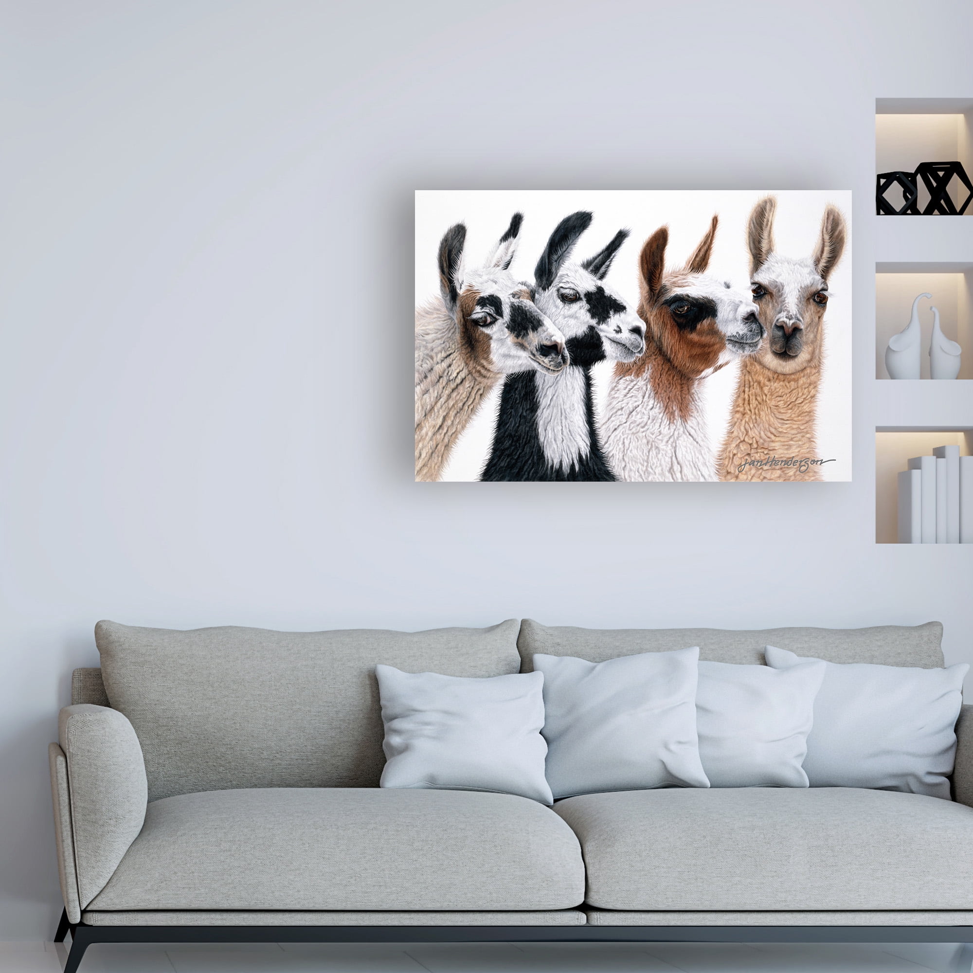 Trademark Fine Art 'Peruvian Visitors' Canvas Art by Jan Henderso