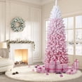 thumbnail image 4 of Ourlova 7.5Ft Pencil Christmas Tree Artificial Slim Xmas Trees Christmas Tree Decorations Christmas Fake Flockeds, 4 of 8